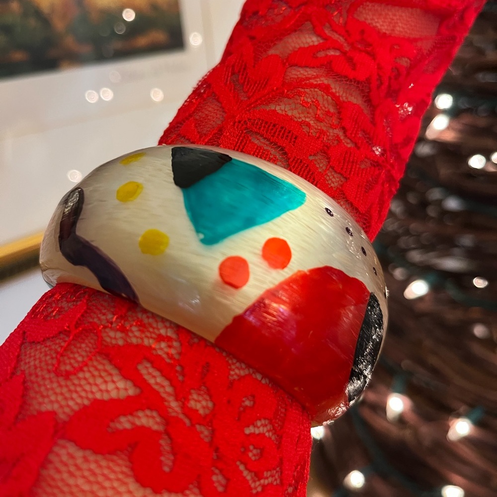 Vintage 60-70s Lucite Mod Colorful Bangle Bracelet - Picture 3 of 10